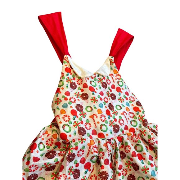 NWT Pleiades Holiday Dress Candy Print With Red Straps & Bow Sz 6 - Picture 2 of 8